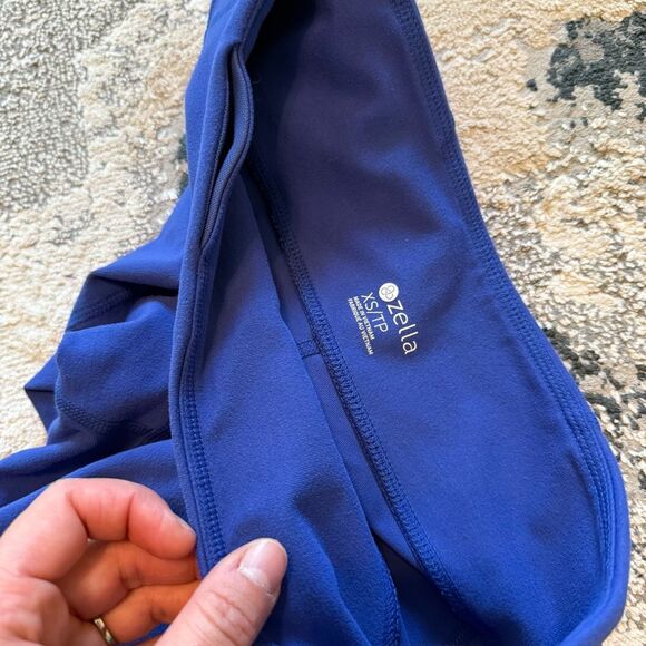 Zella To The Max Blue Marine Perforated Mid Rise Crop Leggings Size XS - Picture 5 of 10